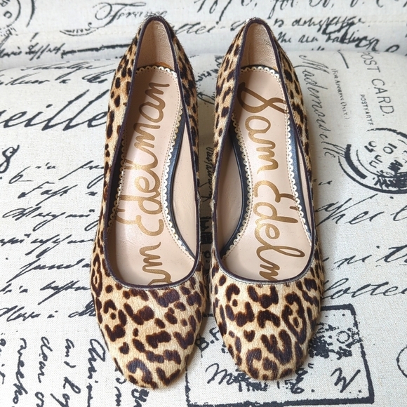 Sam Edelman Sand Jungle Leopard   Cow Hair Elise Pump Women's Size 6.5 - Picture 14 of 16